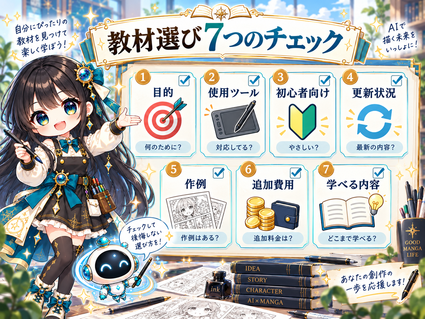 AI漫画教材を選ぶときに確認したい7つのチェックポイント